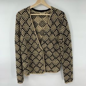 Lucky Brand Wool Blend Wrap Cardigan Sweater Brown